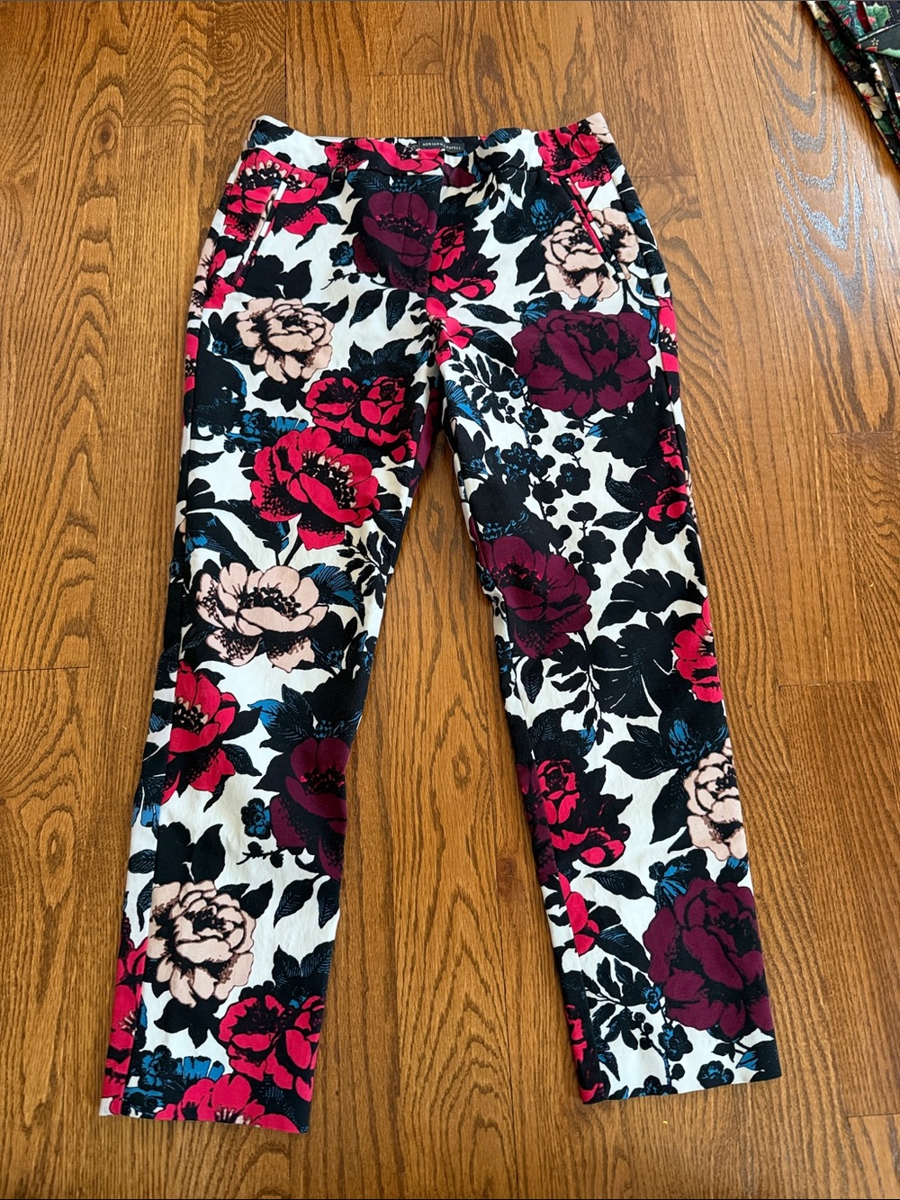Adrianna Papell floral ankle pants - size 8 - Picture 1 of 7